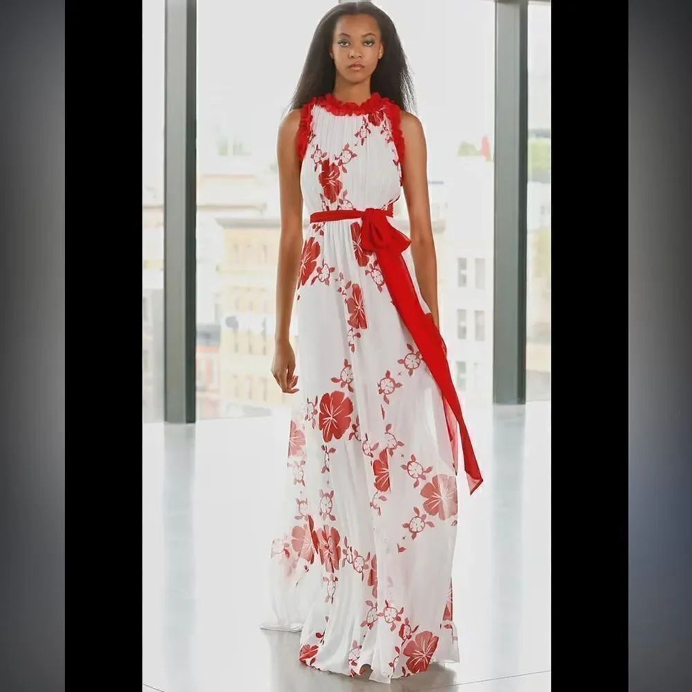 NWT Badgley Mischka Badgley Mischka Brand
Hawaiian Print Ruffle Gown Size 10